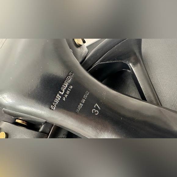 NIB Saint Laurent Tribute 85 Womens Leather Peep-Toe Sandals - Picture 13 of 14